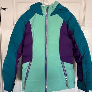 Spyder Kids Puffer Jacket - Teal, Mint, and Purple